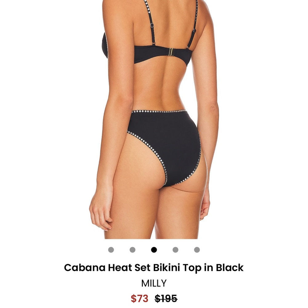 Black Bikini Top and Bottom with silver studs. MILLY